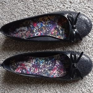 Black Sequined Ballet Flats